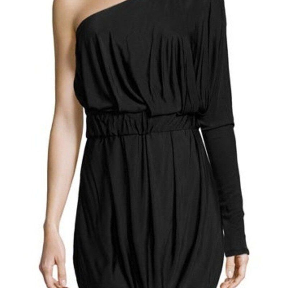 Rachel Zoe One Shoulder Dolman Jersey Draped Mini Dress Size XS NWT 495